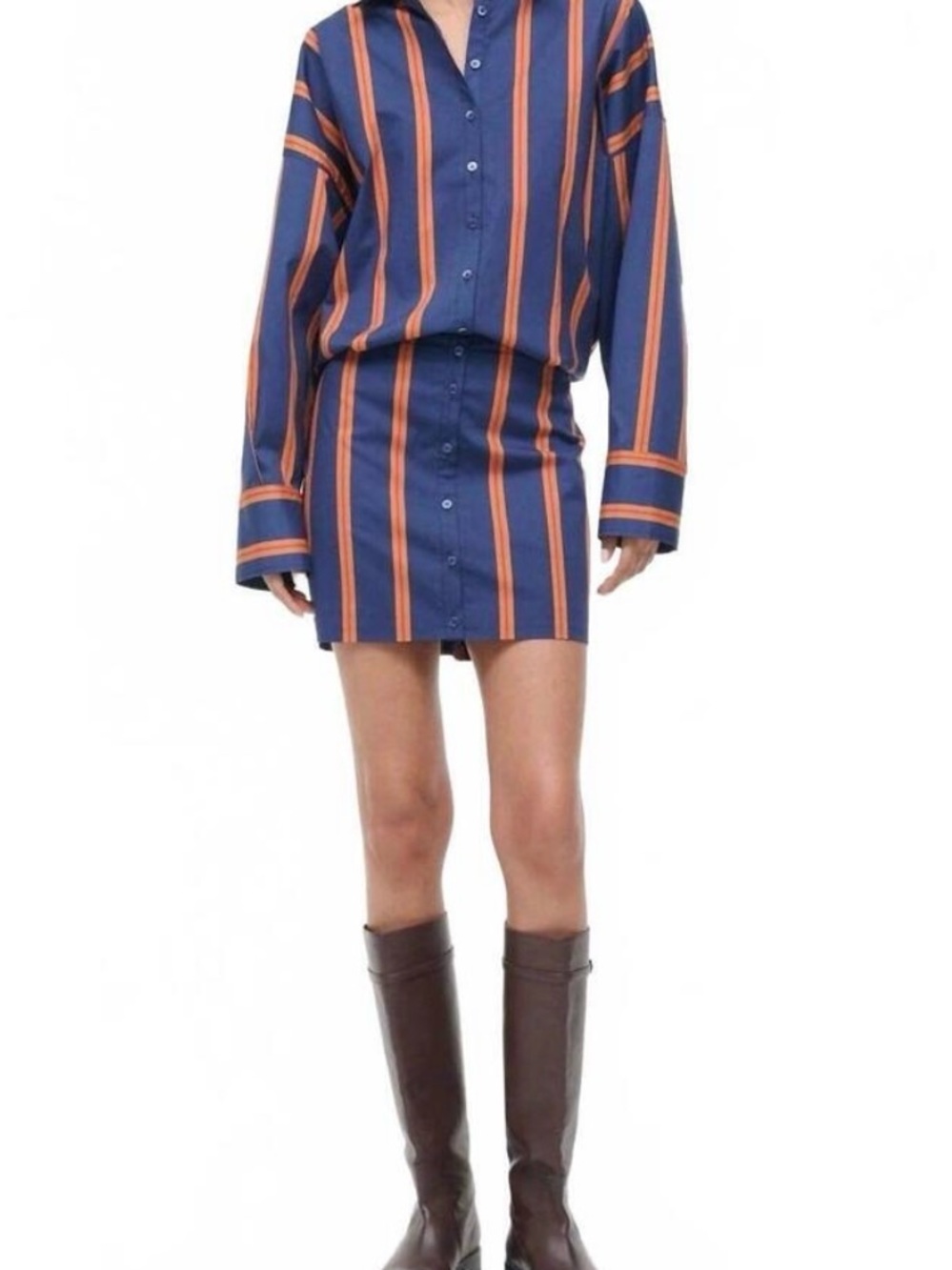 STAUD Cynthia Dress - Railroad Stripe
